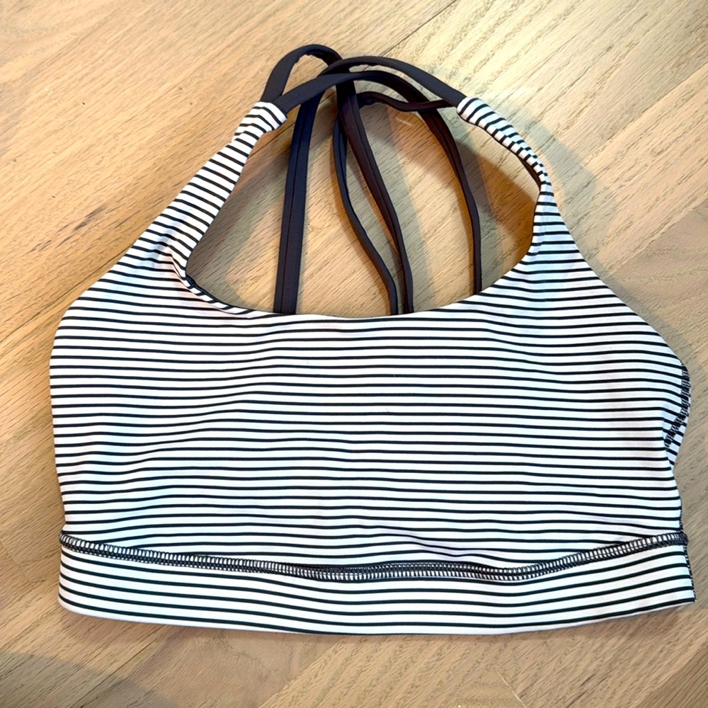 Grey Striped Lululemon Sports Bra